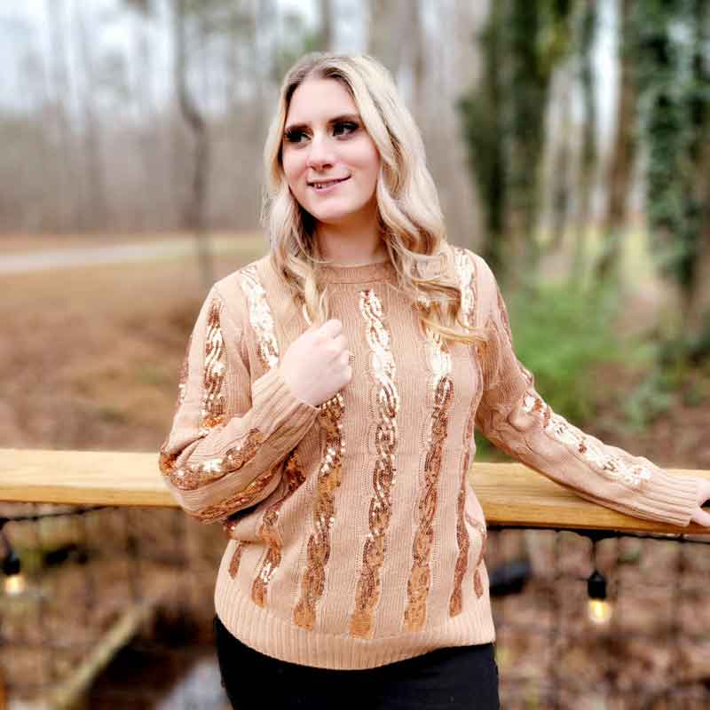 Gold holiday outlet sweater