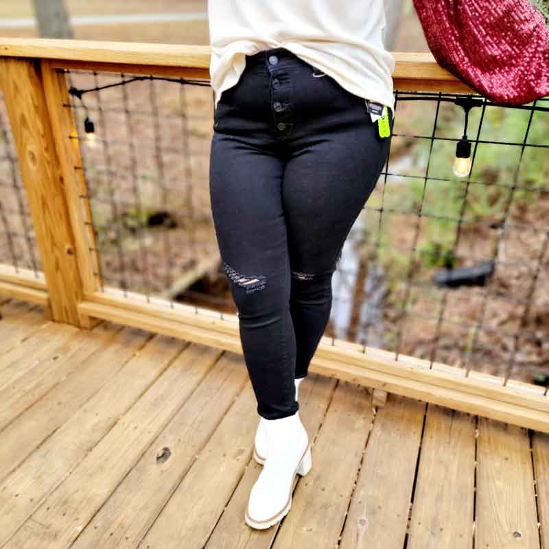 YMI Distressed Exposed Button Fly Skinny Jeans – Endless Dreams