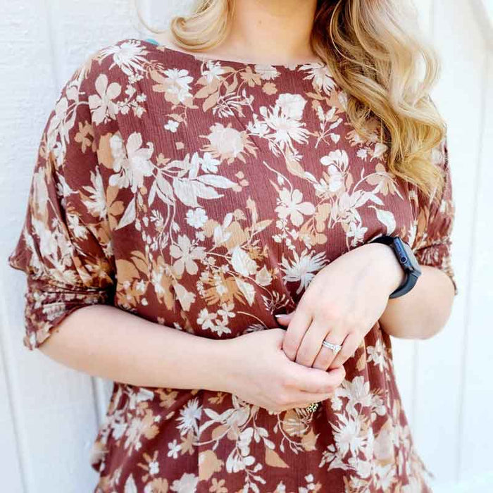 Floral Boatneck Blouse