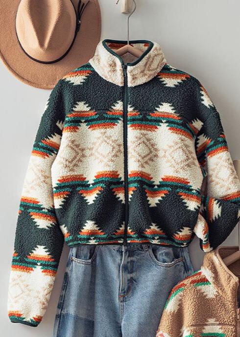 Aztec Print Crop Jacket