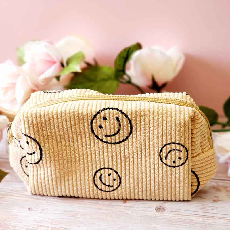 Corduroy All Smiles Makeup Bag