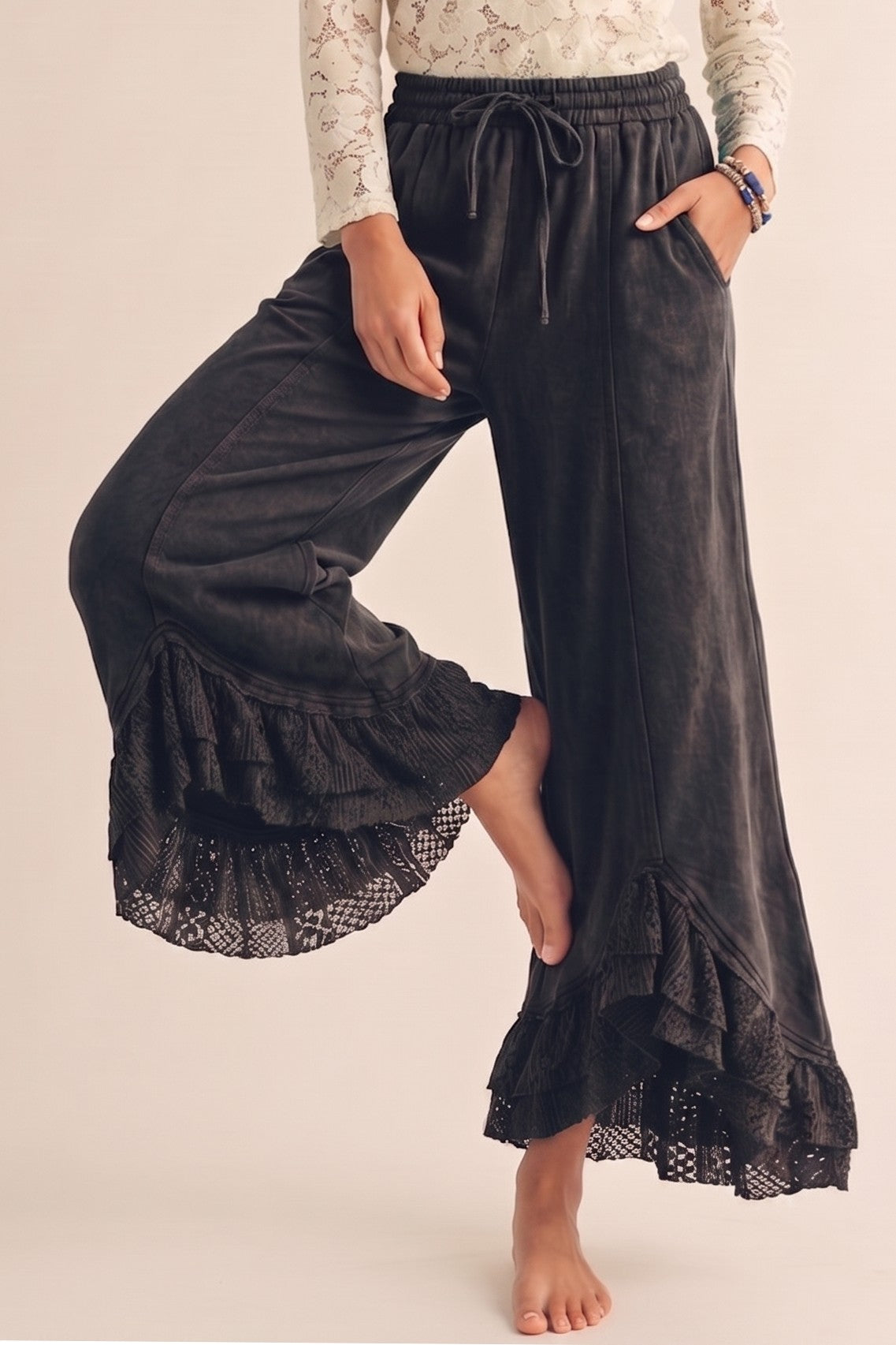 Romantic Lace Wide Leg Pants