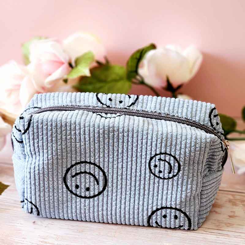 Corduroy All Smiles Makeup Bag