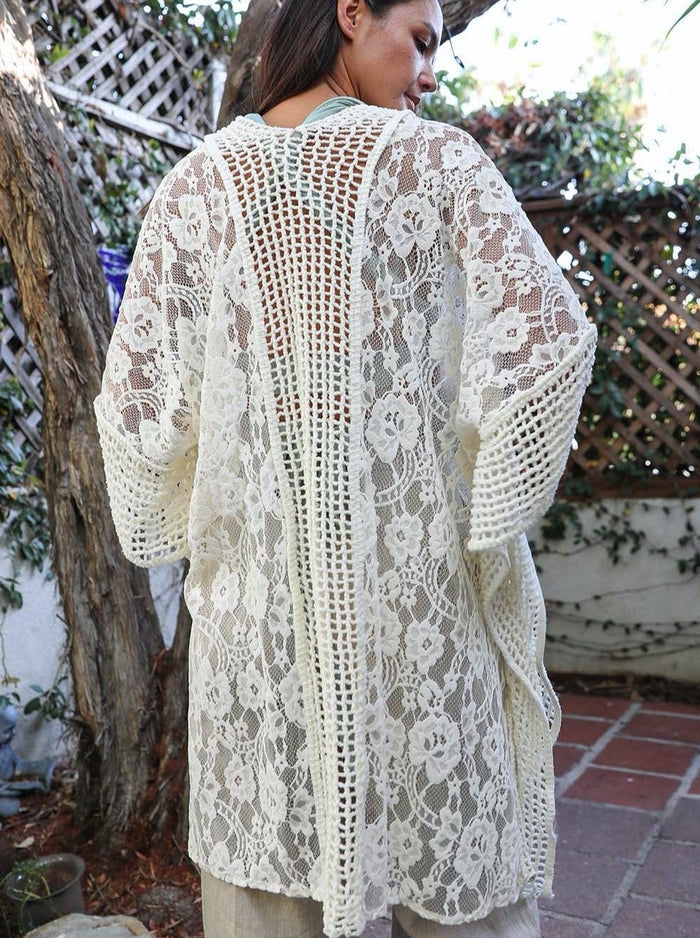 BOHO Crochet Textured Cardigan