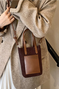 Retro Suede Bucket Tote