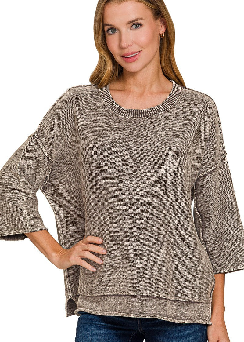 Washed Sweater Top