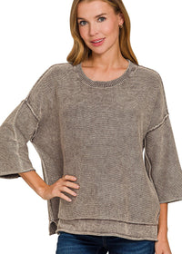 Washed Sweater Top