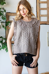 Cable Knit Sweater Vest