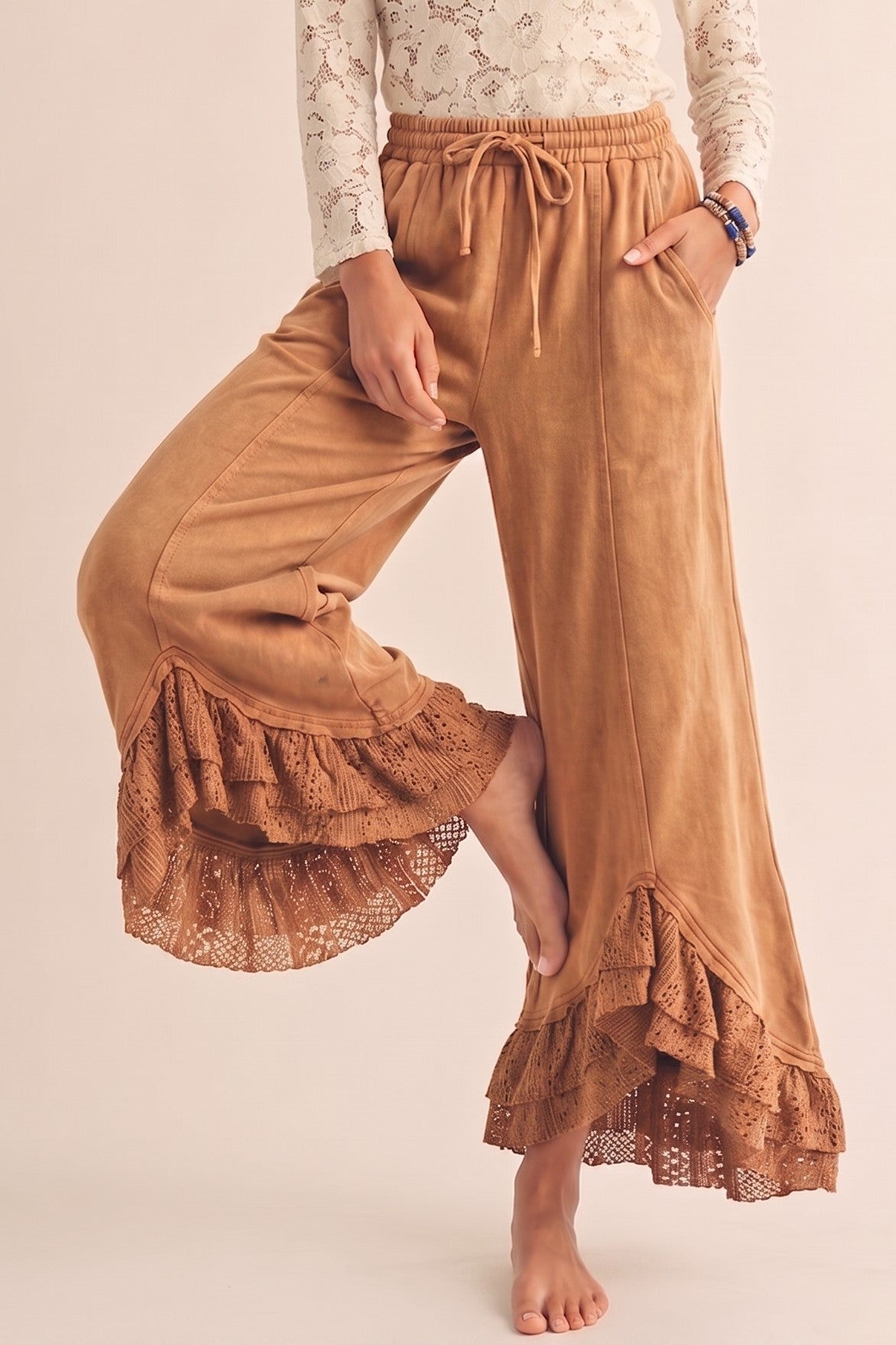 Romantic Lace Wide Leg Pants