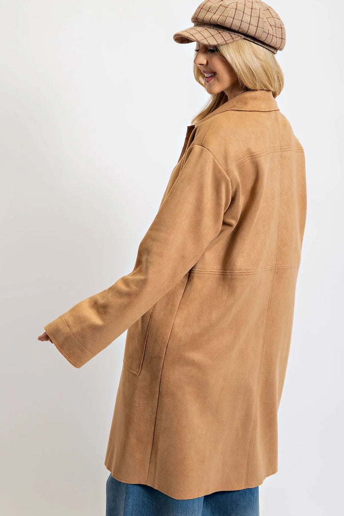 Suede Midi Coat