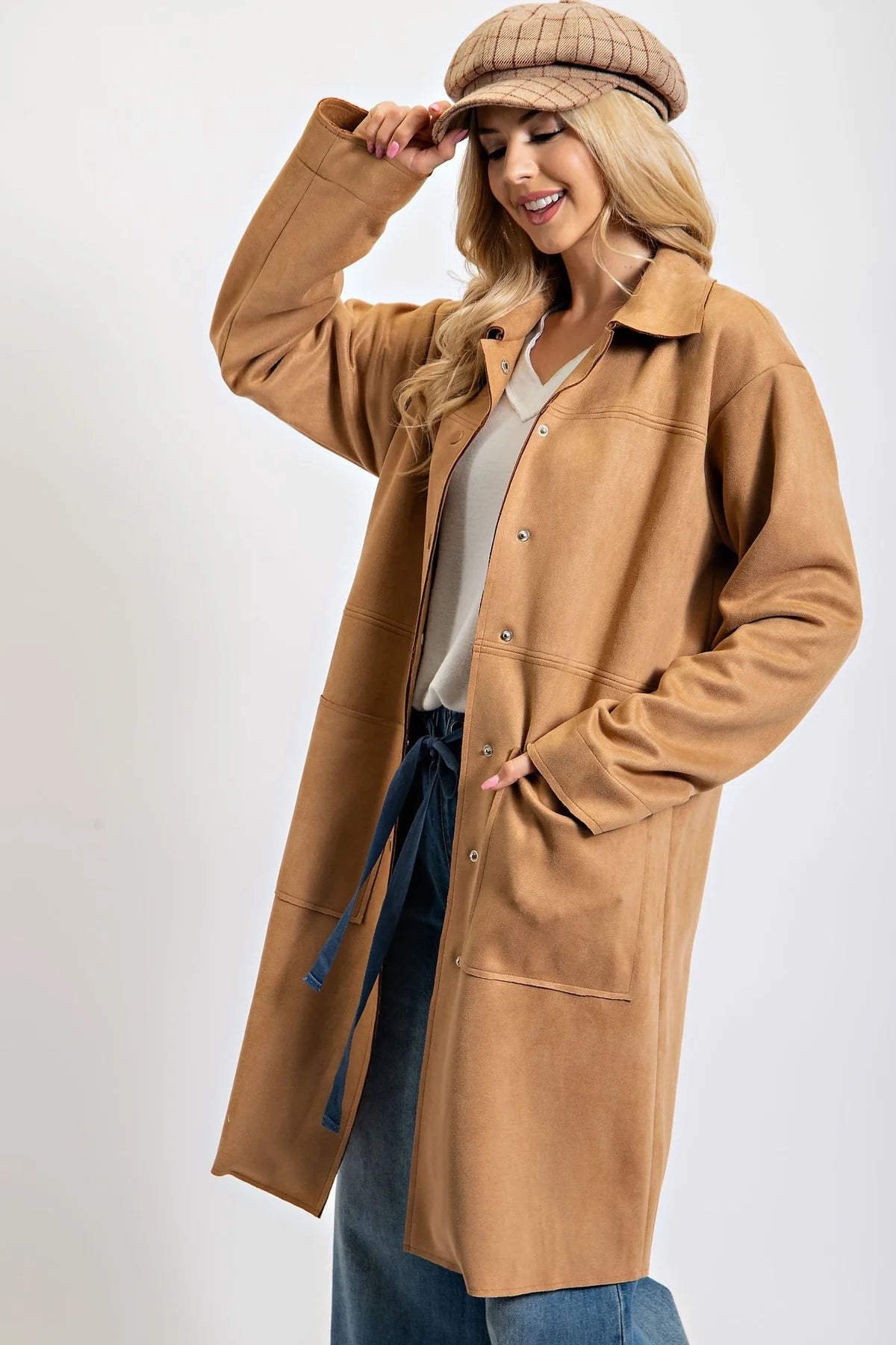 Suede Midi Coat