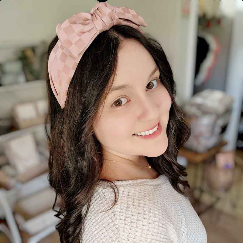 Checkered Bow Hairband