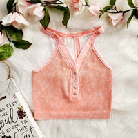 Washed V-Neck Bralette Without Padding