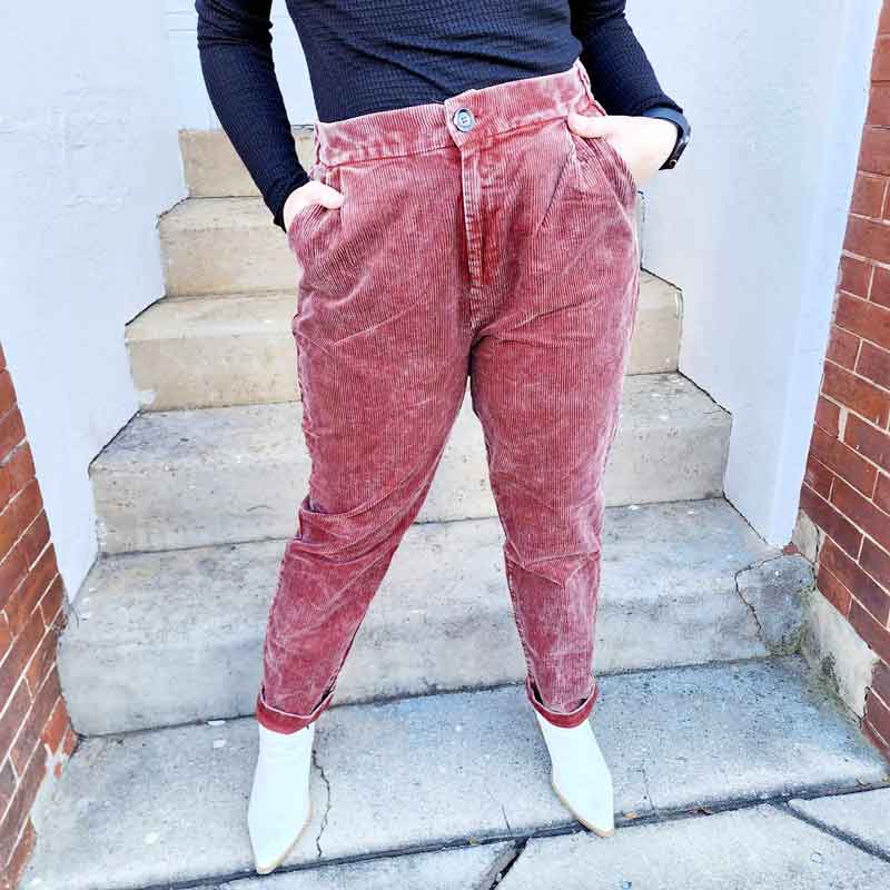 Corduroy Pleated Pants