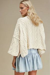 Cable Knit Lightweight Crop Sweater