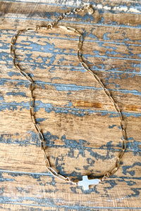 Paperclip Cross Necklace