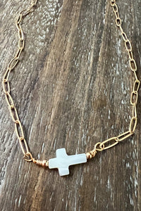 Paperclip Cross Necklace