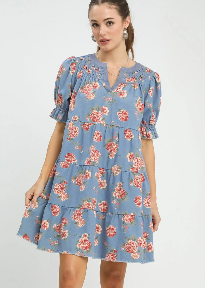 Denim Rose Dress