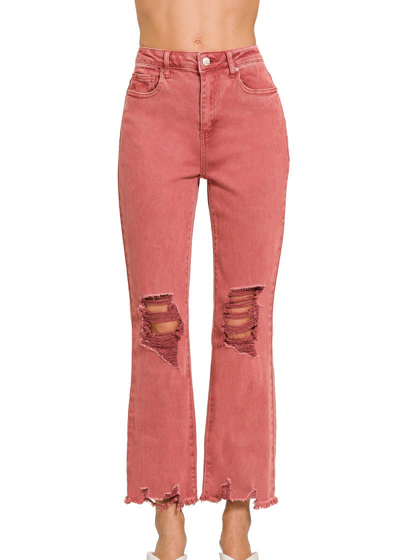 Distressed Washed Jeans