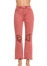 Distressed Washed Jeans