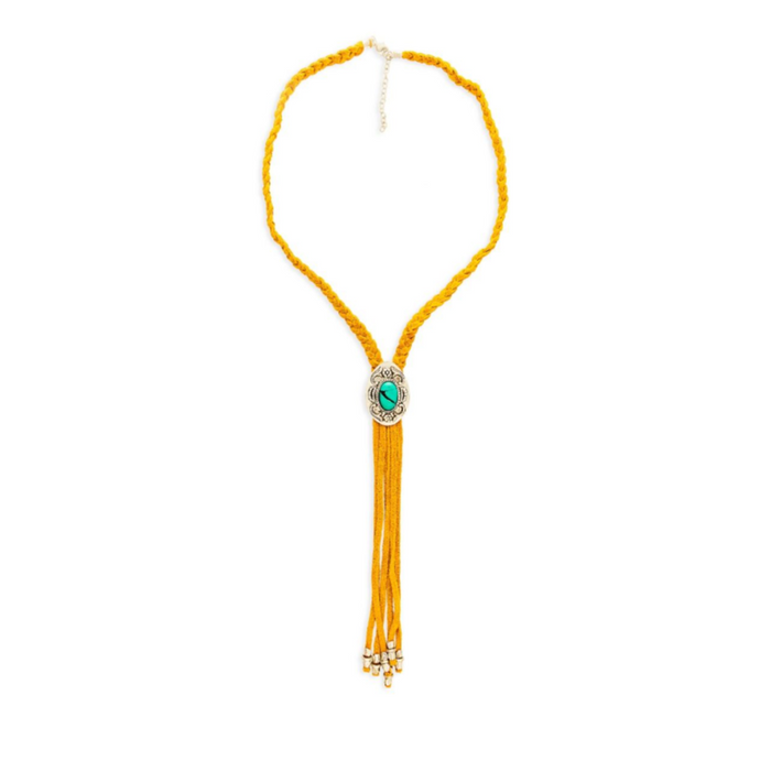 Prairie Concho Suede Leather Necklace