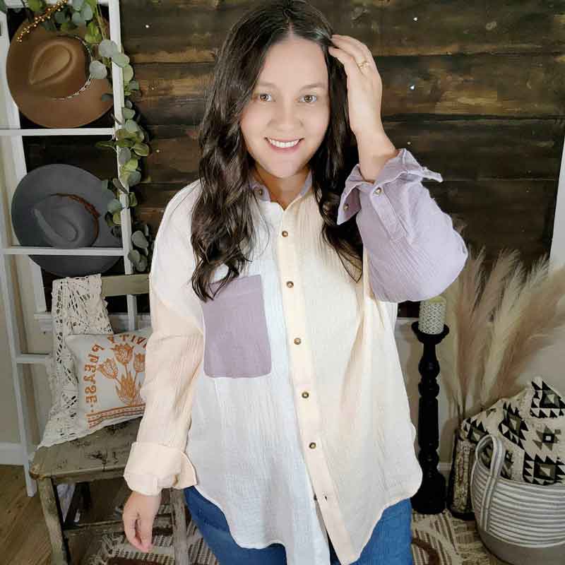 Dusty Lavender Gauze Shirt