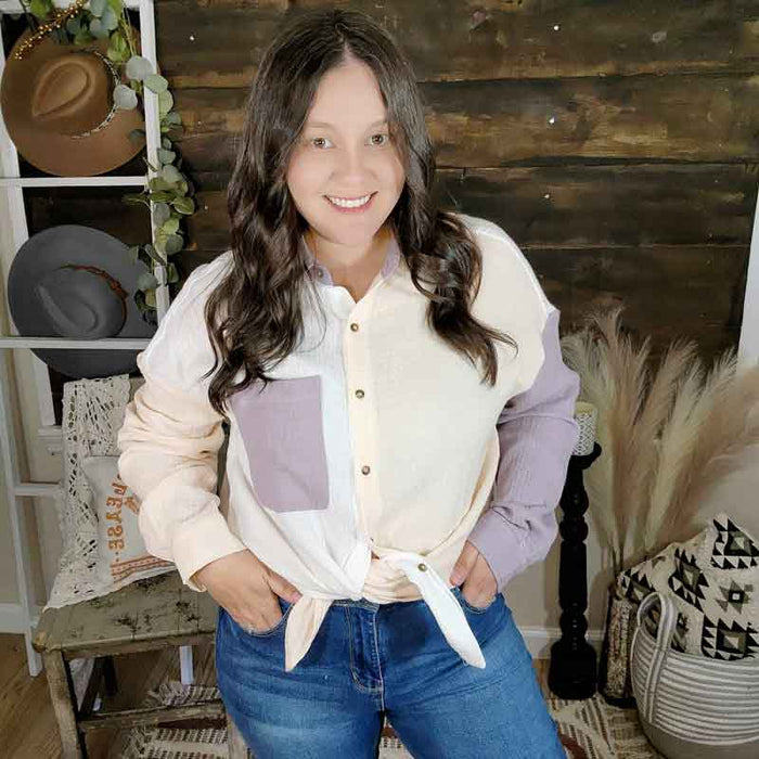 Dusty Lavender Gauze Shirt