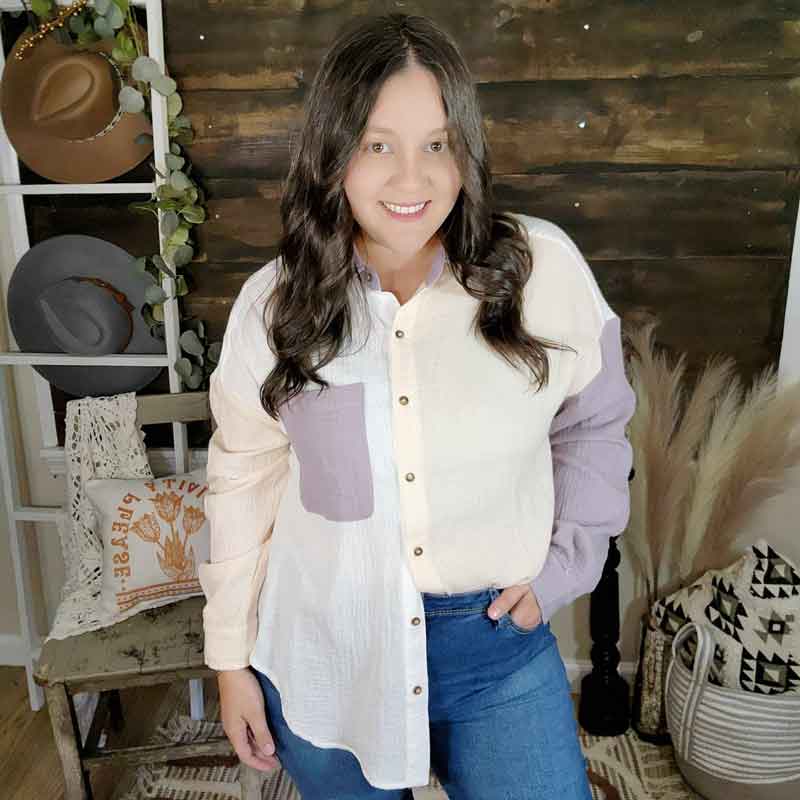 Dusty Lavender Gauze Shirt