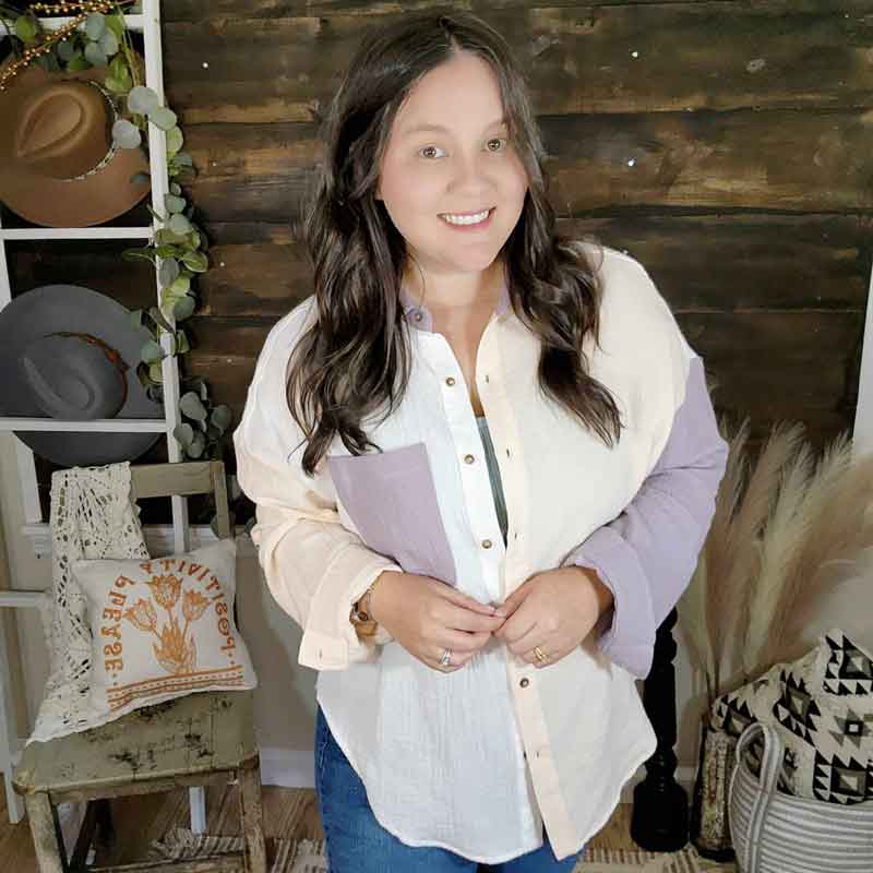 Dusty Lavender Gauze Shirt