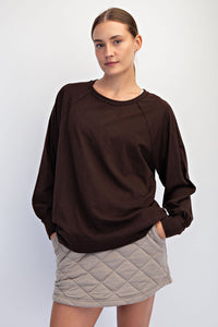 Oversized Cotton Long Sleeve Top