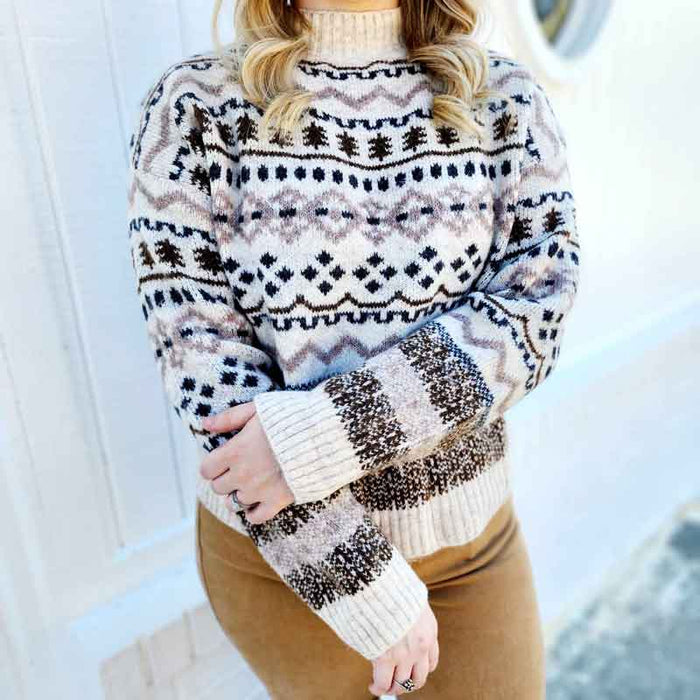 Mixed Print Sweater