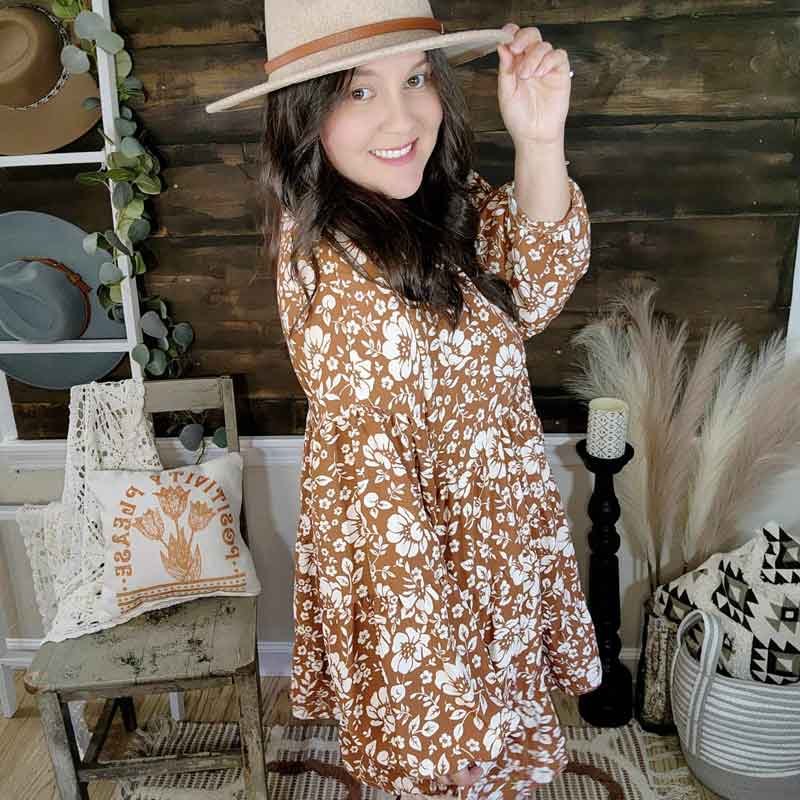 Floral Print Woven Tunic Top