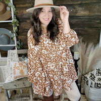 Floral Print Woven Tunic Top