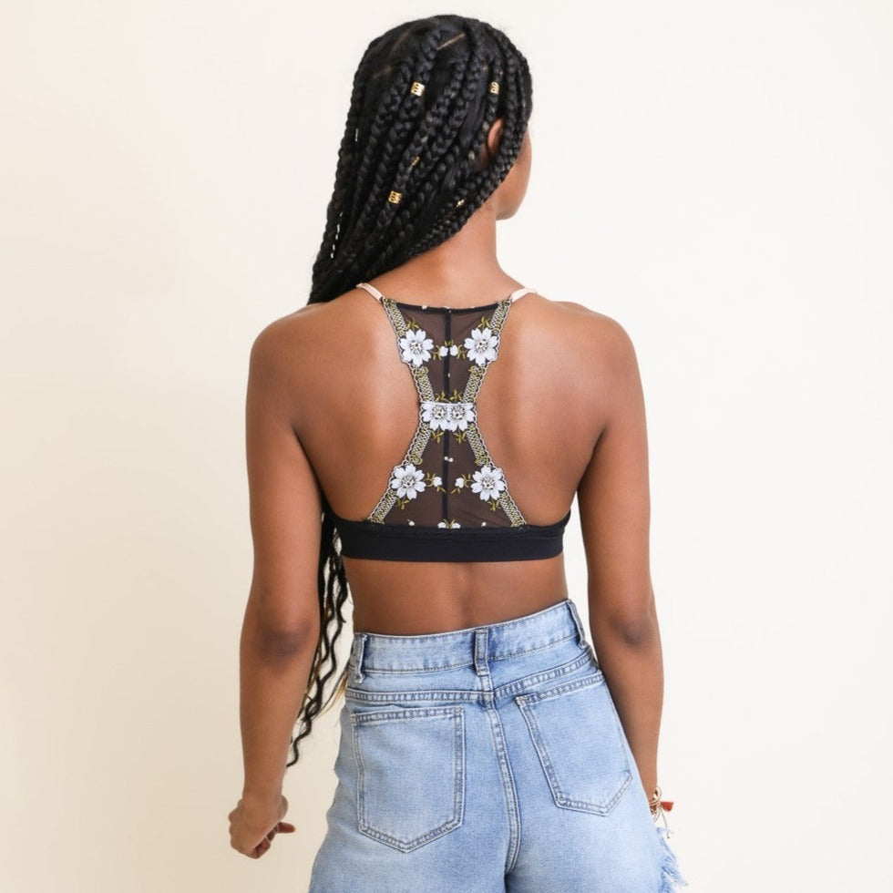 Floral Lace Back Bralette