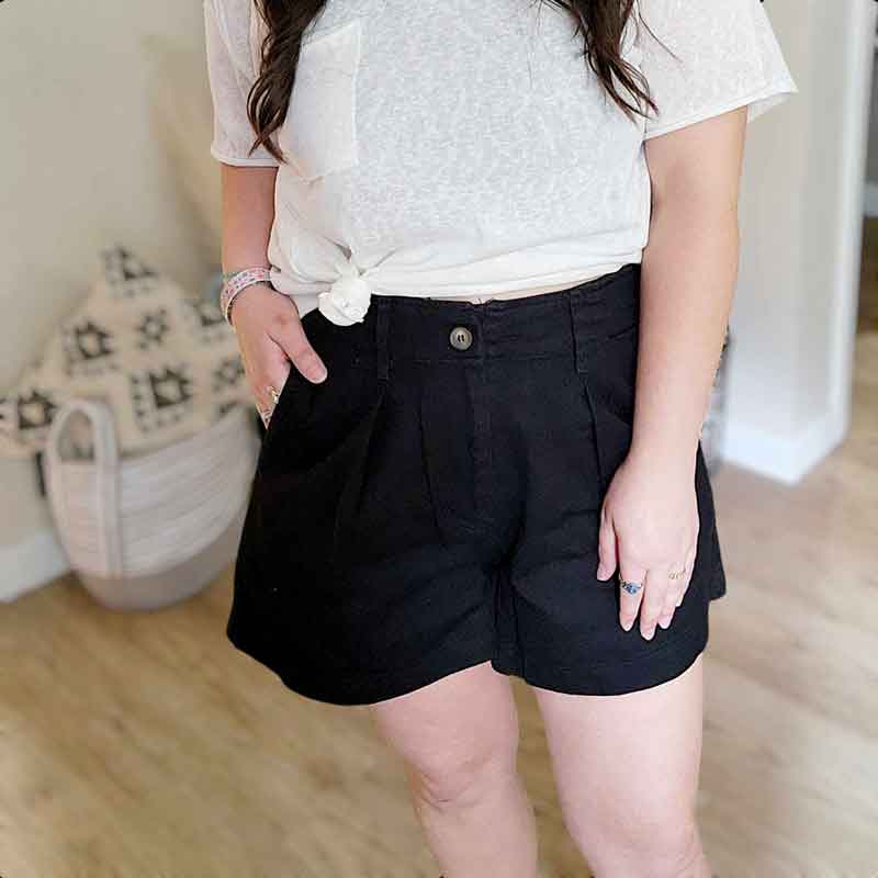 Garment Dyed High Waist Shorts