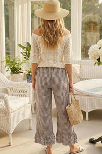 Gingham Ruffle Pants