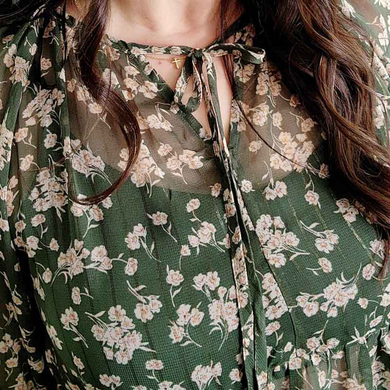 Floral Print Sheer Blouse