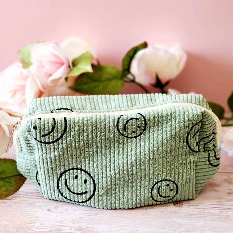 Corduroy All Smiles Makeup Bag