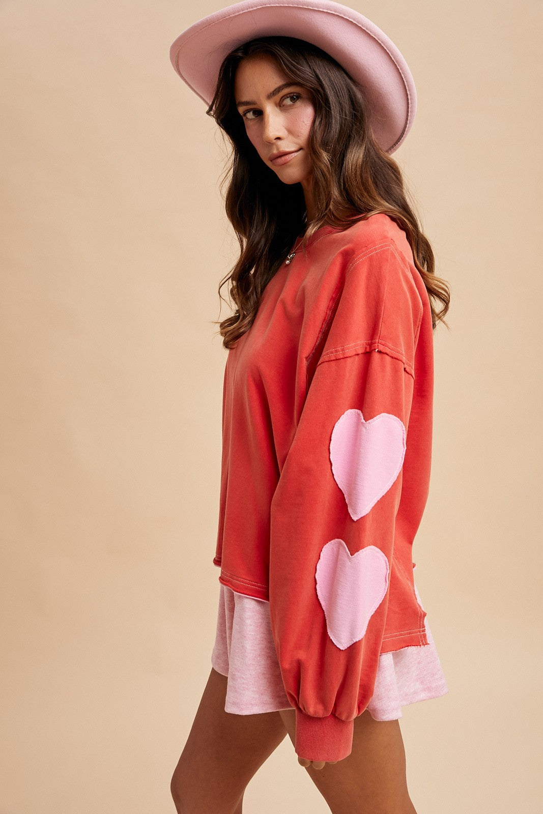Patch Heart Sleeve Top