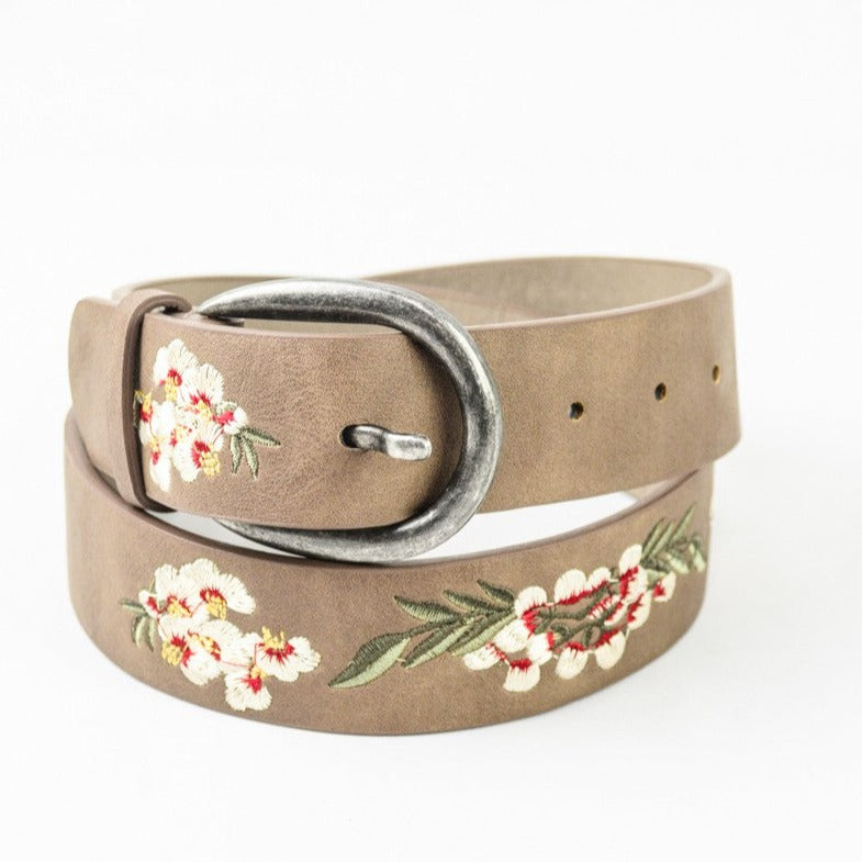 Hibiscus Embroidered Bohemian Belt