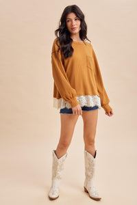 Laced Hem Top