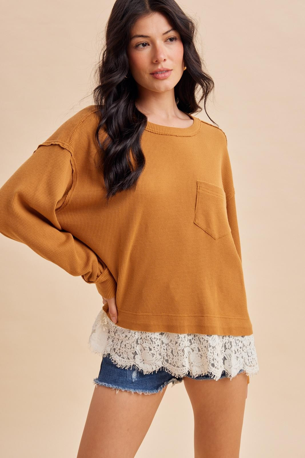Laced Hem Top
