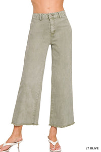 Acid Washed Wide Leg Pants