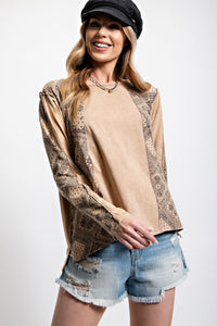 Mineral Washed Mix Print Top