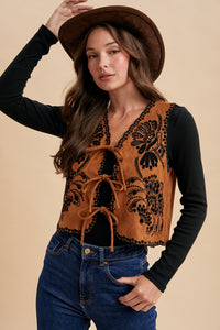 Vintage Crochet Suede Vest