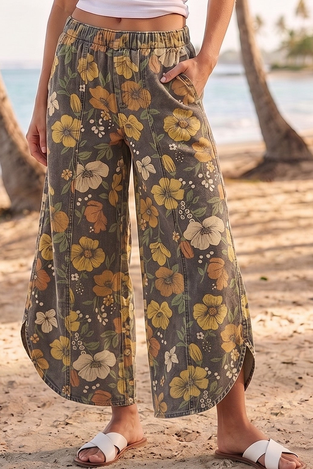 BOHO Washed Tulip Pants