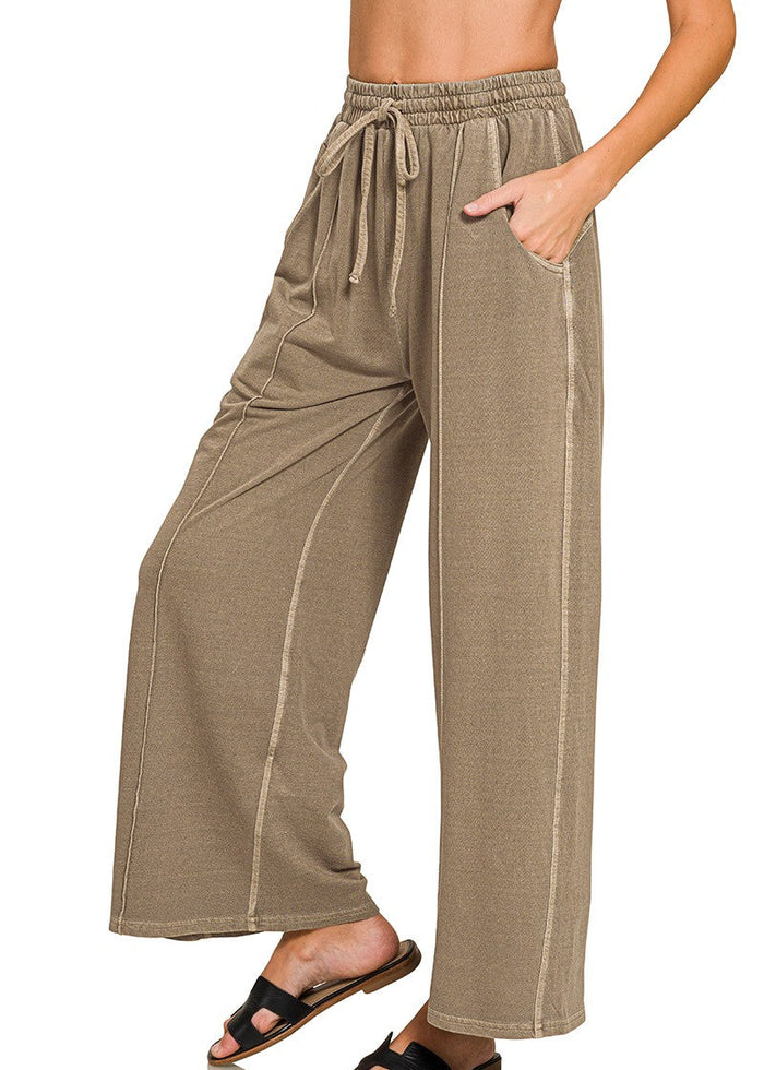 French Terry Wide Leg Pants