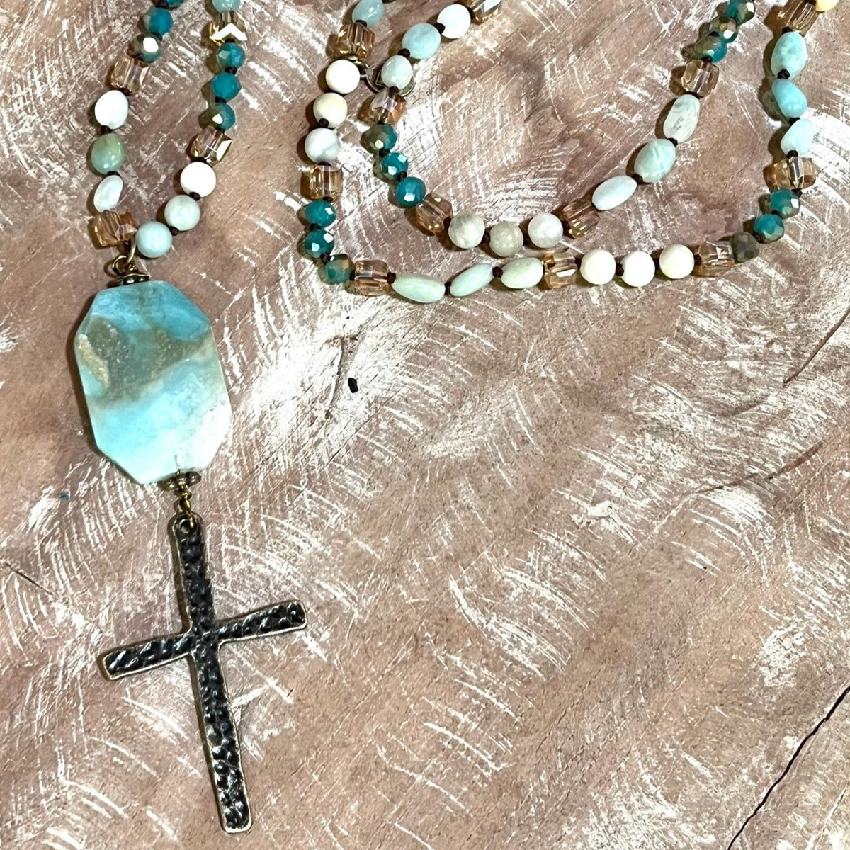 Ocean Hues Cross Necklace