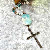 Ocean Hues Cross Necklace