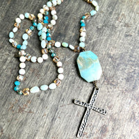 Ocean Hues Cross Necklace